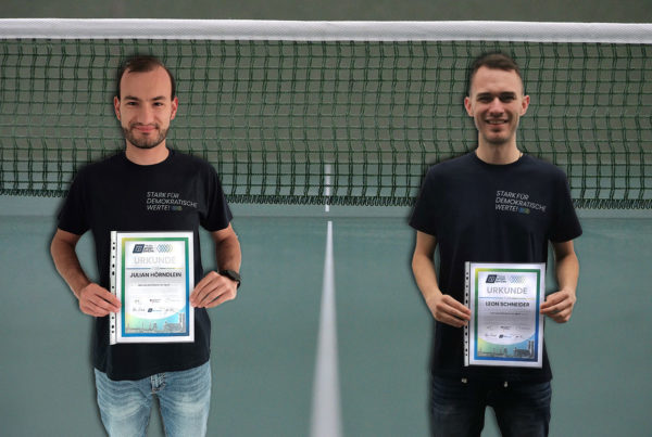Good Practice – Beispiele aus der Praxis: Demokratietrainer: Leon Schneider und Julian Hörndlein vom Bayerischen Tischtennisverband